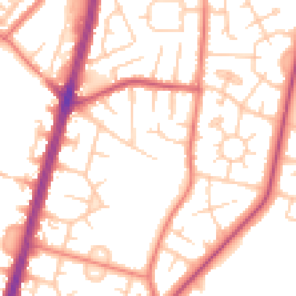 Daytime road noise heatmap for M19 1AR