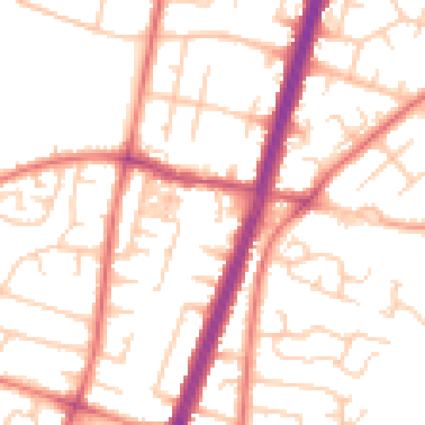 Daytime road noise heatmap for M19 1AT