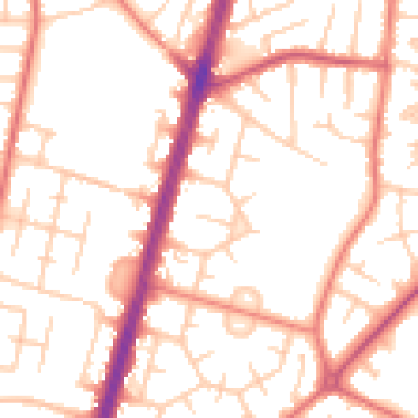 Daytime road noise heatmap for M19 1BR