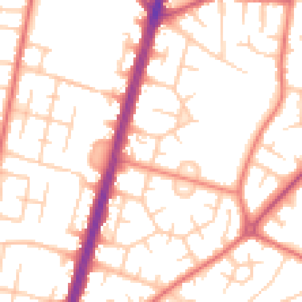 Daytime road noise heatmap for M19 1BS