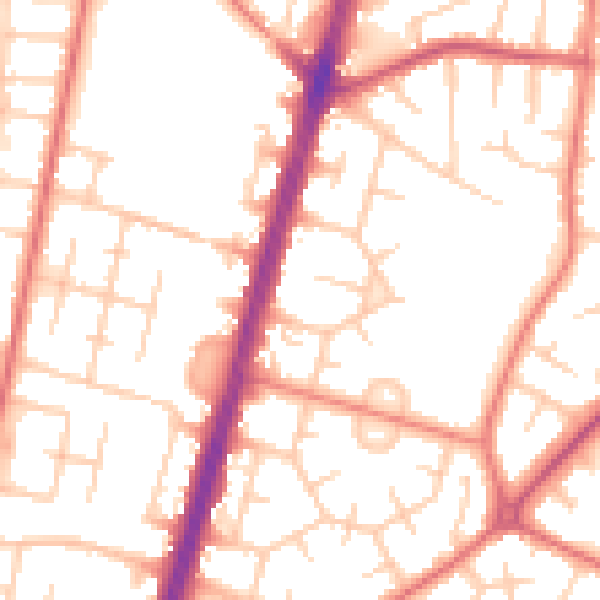 Daytime road noise heatmap for M19 1DF