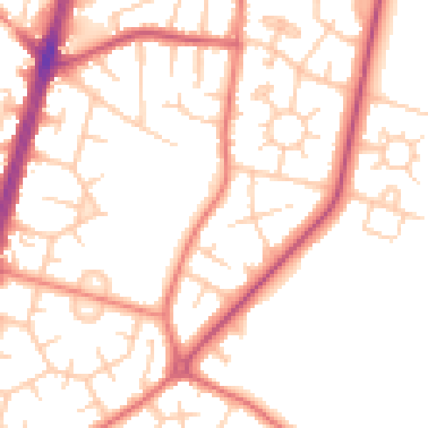 Daytime road noise heatmap for M19 1DG