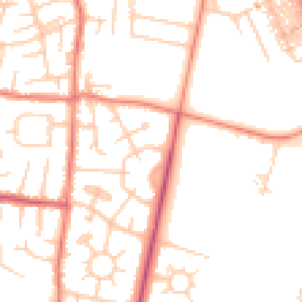 Daytime road noise heatmap for M19 1FU