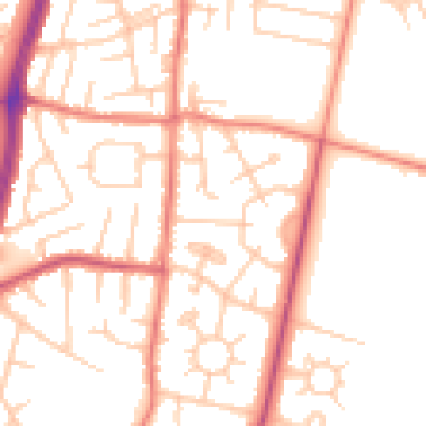 Daytime road noise heatmap for M19 1FX