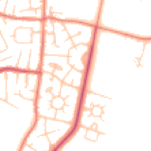 Daytime road noise heatmap for M19 1FZ