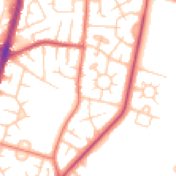 Daytime road noise heatmap for M19 1HE