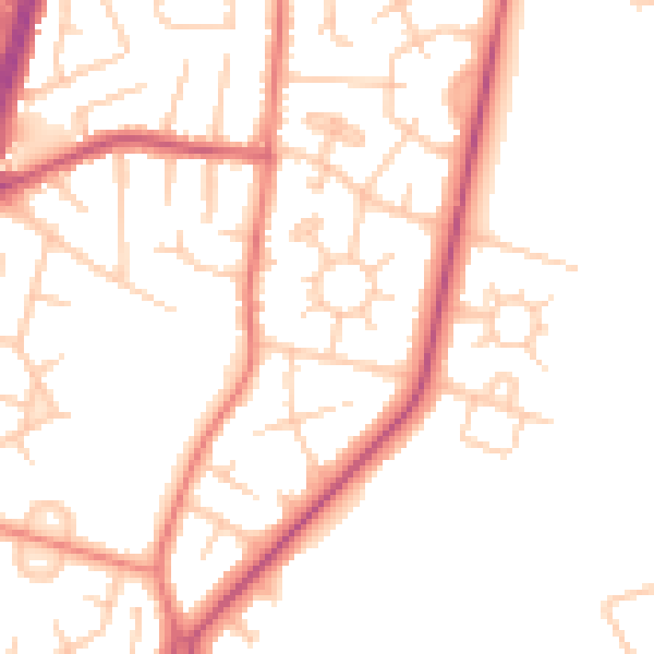 Daytime road noise heatmap for M19 1NW