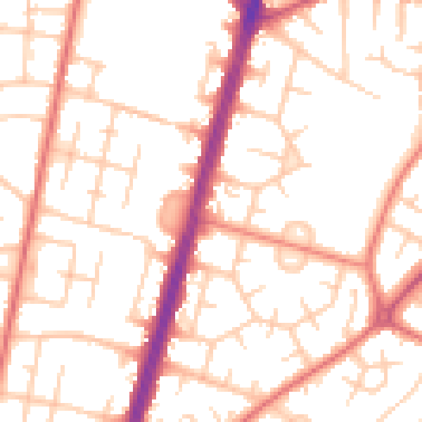 Daytime road noise heatmap for M19 1PH