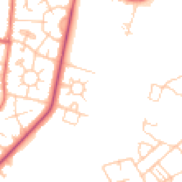 Daytime road noise heatmap for M19 1PP