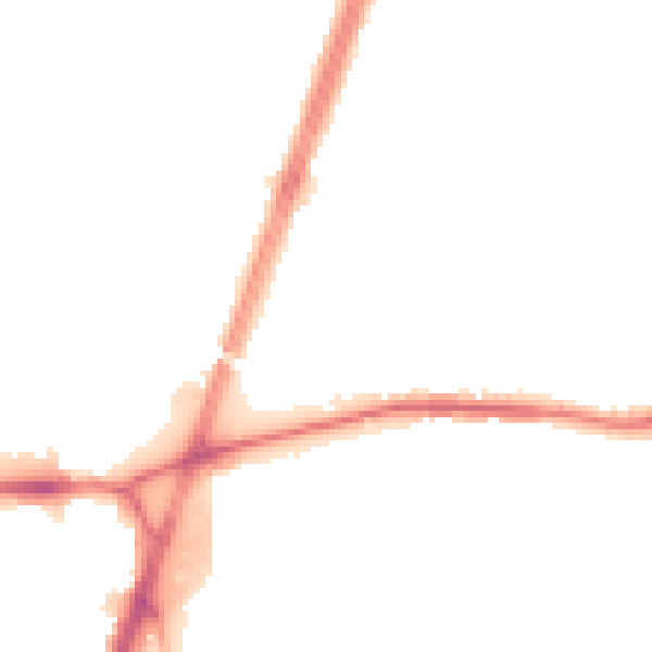 Night-time road noise heatmap for M19 1RP