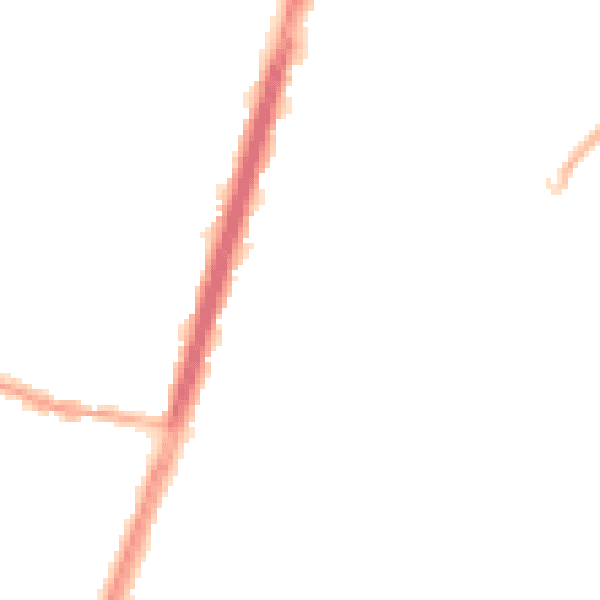 Night-time road noise heatmap for M19 1SJ