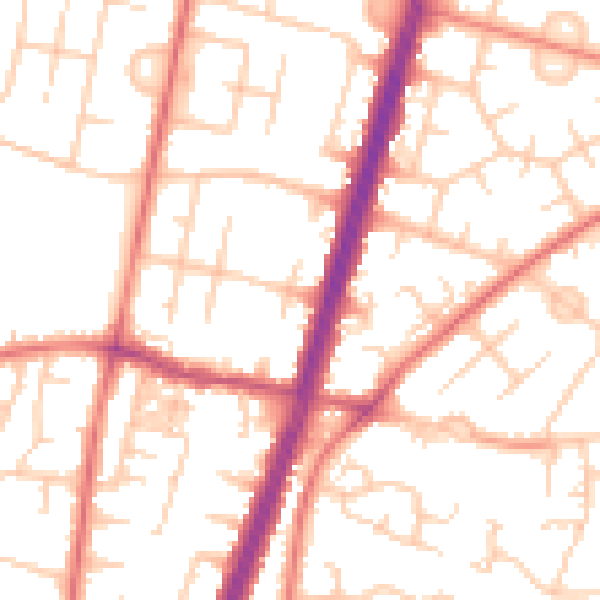 Daytime road noise heatmap for M19 1ST