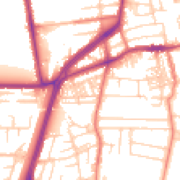 Daytime road noise heatmap for M19 2BR
