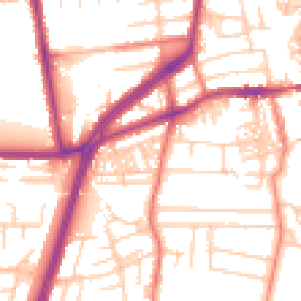 Daytime road noise heatmap for M19 2DL