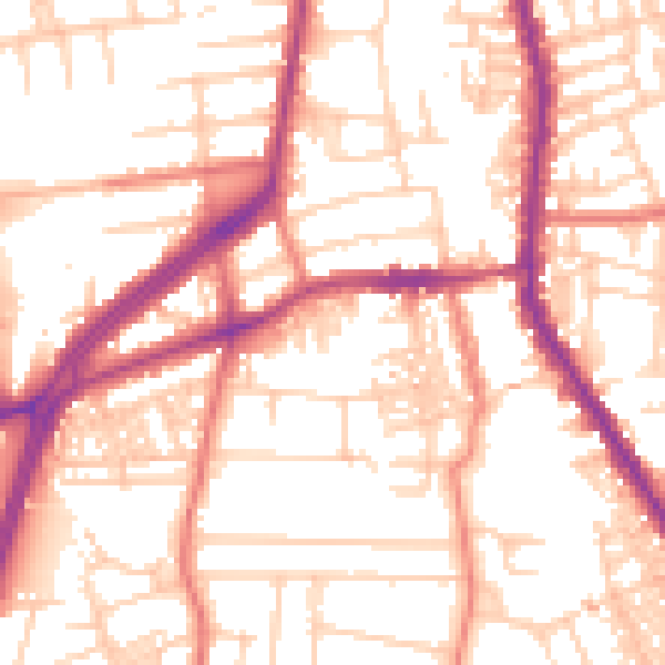 Daytime road noise heatmap for M19 2EU
