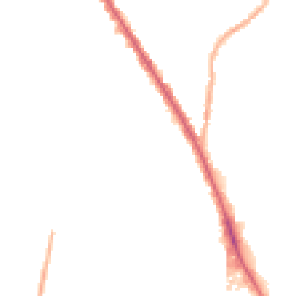 Night-time road noise heatmap for M19 2GU