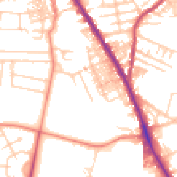Daytime road noise heatmap for M19 2GW