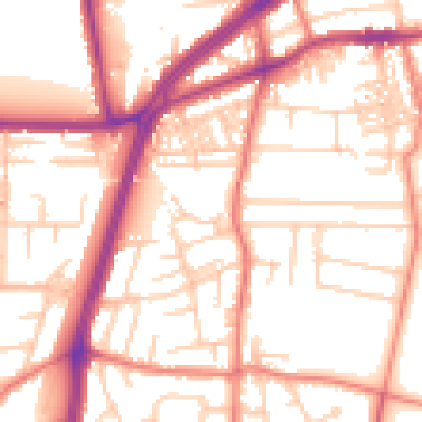 Daytime road noise heatmap for M19 2HS