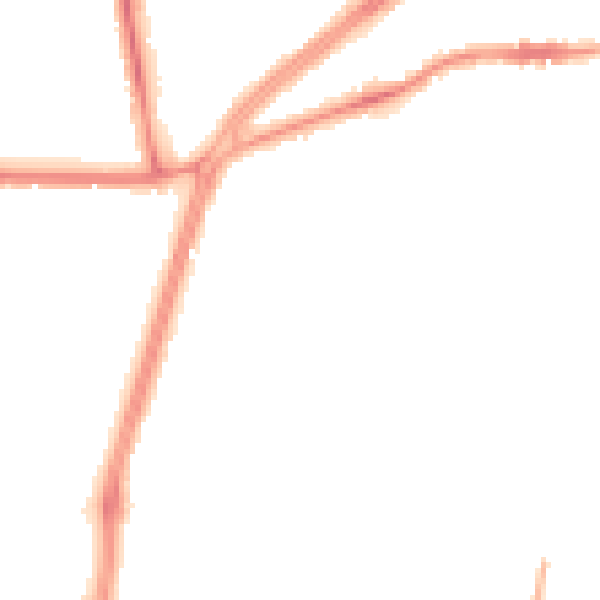 Night-time road noise heatmap for M19 2HS