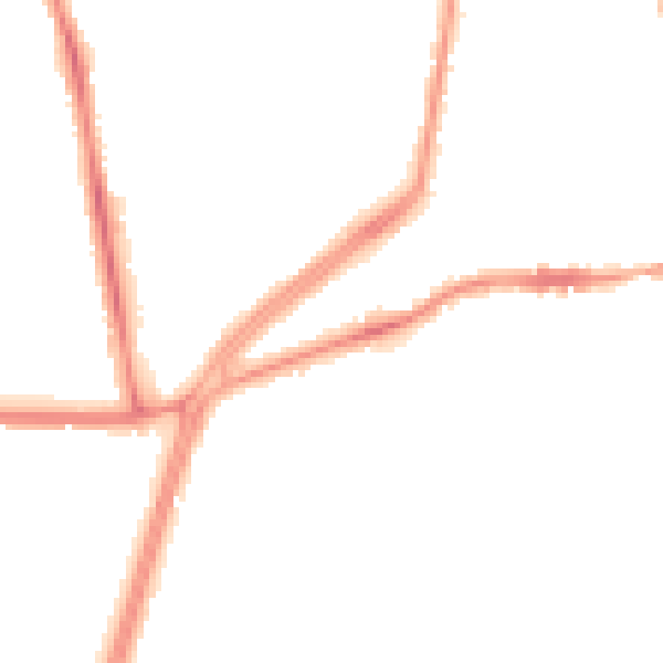 Night-time road noise heatmap for M19 2LJ