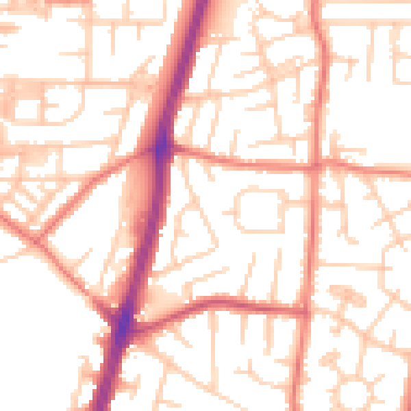 Daytime road noise heatmap for M19 2LT