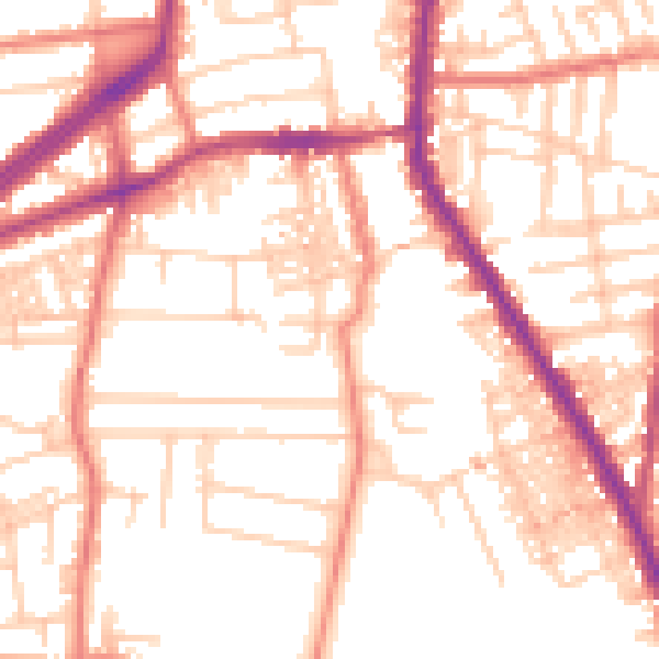 Daytime road noise heatmap for M19 2PA