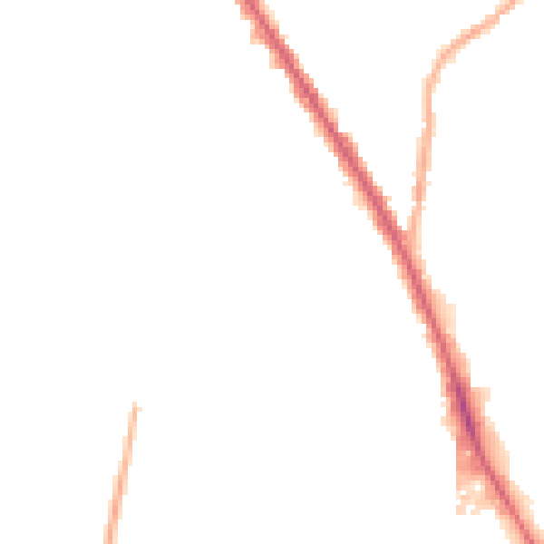 Night-time road noise heatmap for M19 2QP
