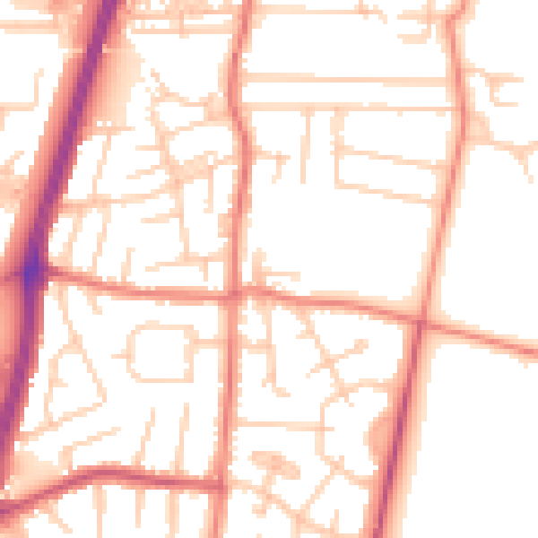 Daytime road noise heatmap for M19 2WW