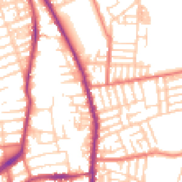 Daytime road noise heatmap for M19 3AG