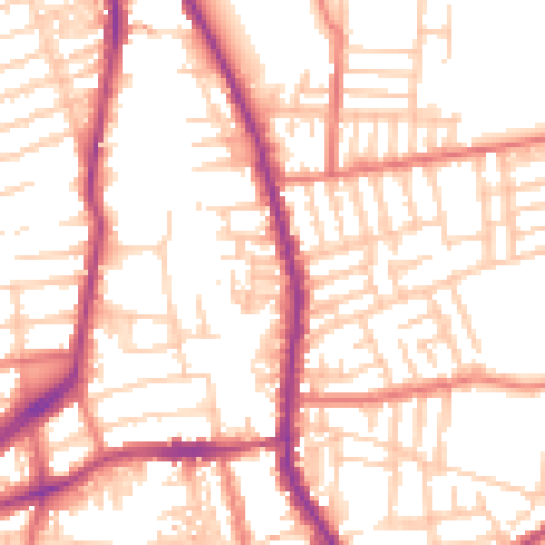 Daytime road noise heatmap for M19 3AL