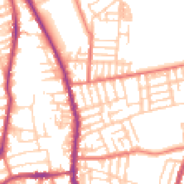 Daytime road noise heatmap for M19 3AY