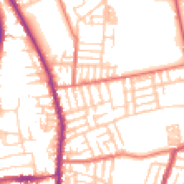 Daytime road noise heatmap for M19 3DQ