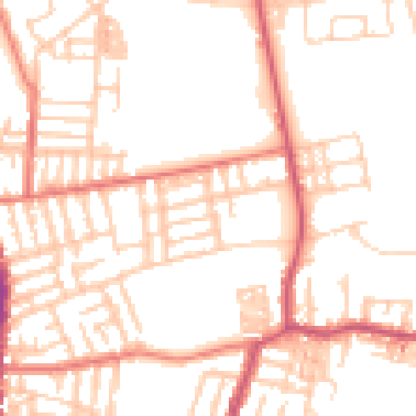 Daytime road noise heatmap for M19 3EG
