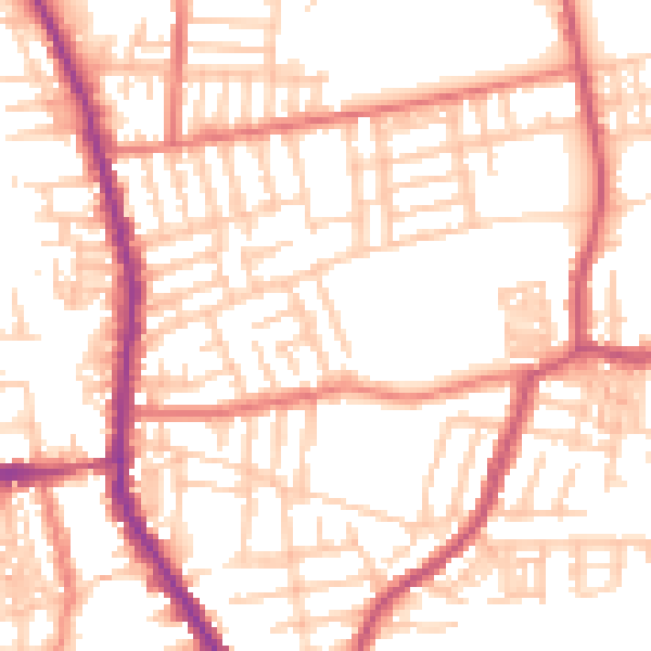 Daytime road noise heatmap for M19 3EH
