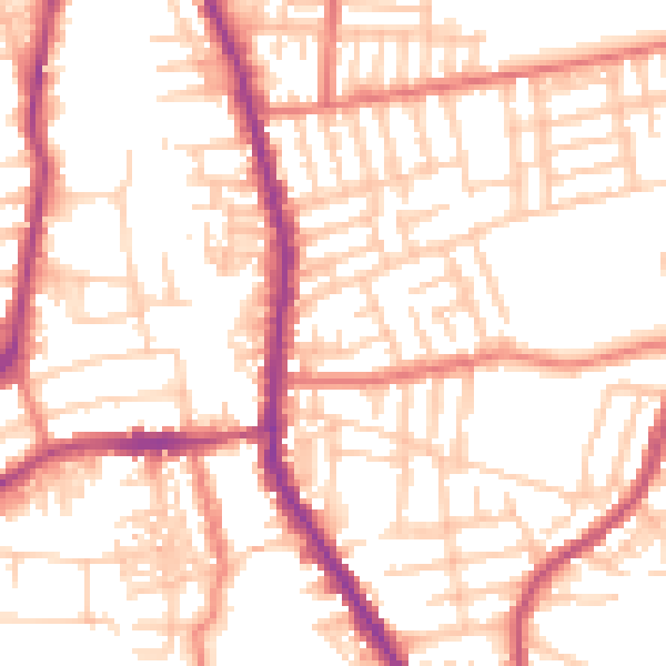 Daytime road noise heatmap for M19 3EP