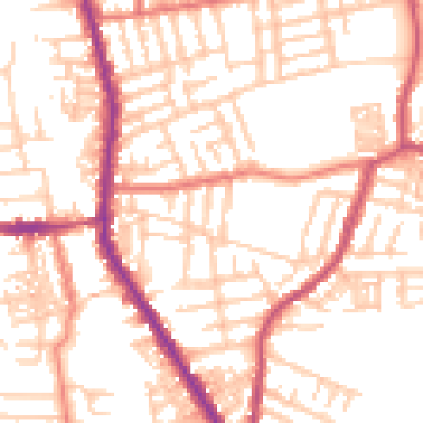 Daytime road noise heatmap for M19 3GE