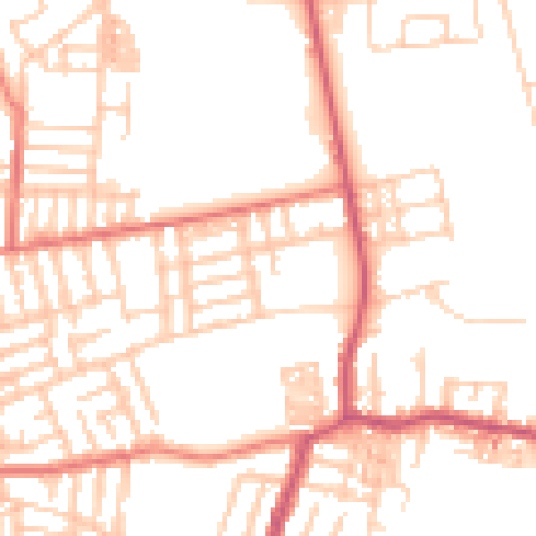 Daytime road noise heatmap for M19 3GG