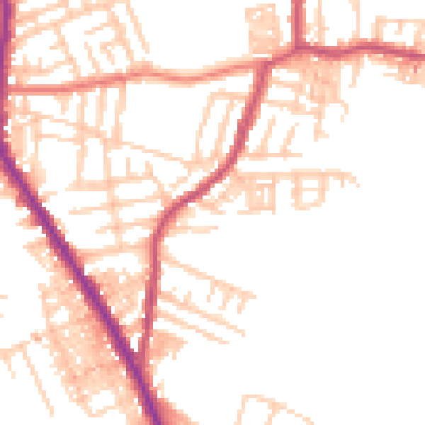 Daytime road noise heatmap for M19 3LG