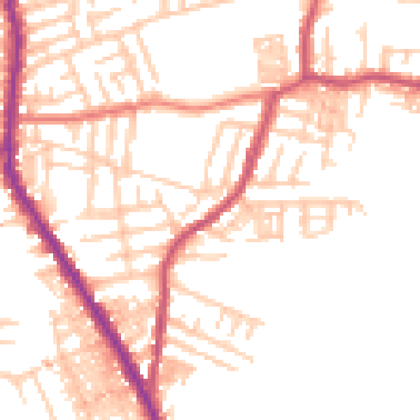 Daytime road noise heatmap for M19 3LH