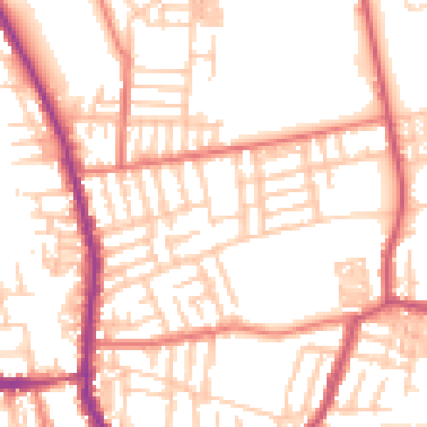 Daytime road noise heatmap for M19 3RA