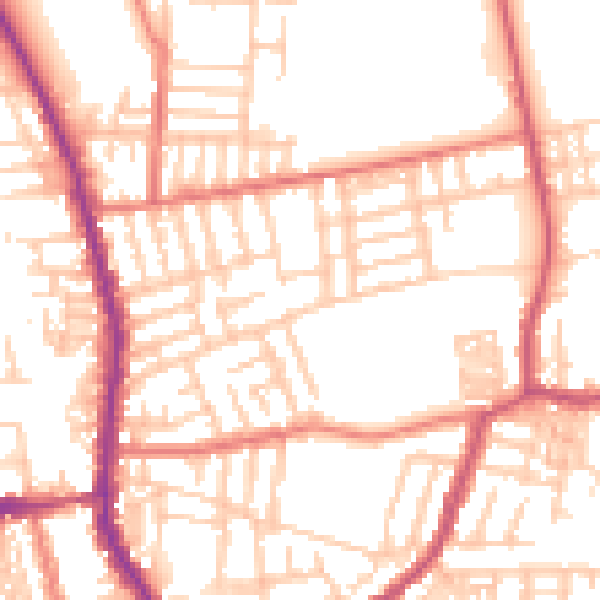 Daytime road noise heatmap for M19 3RQ