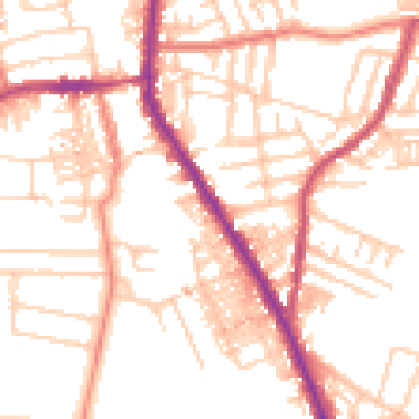 Daytime road noise heatmap for M19 3WX