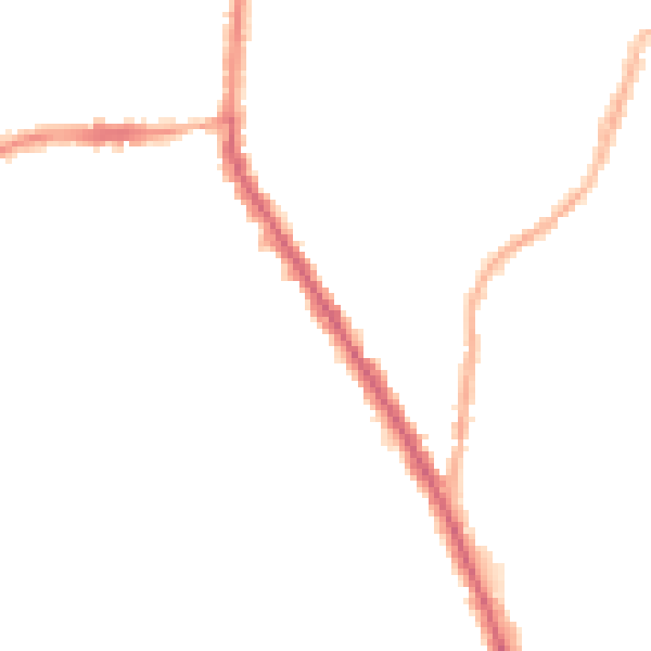 Night-time road noise heatmap for M19 3WX