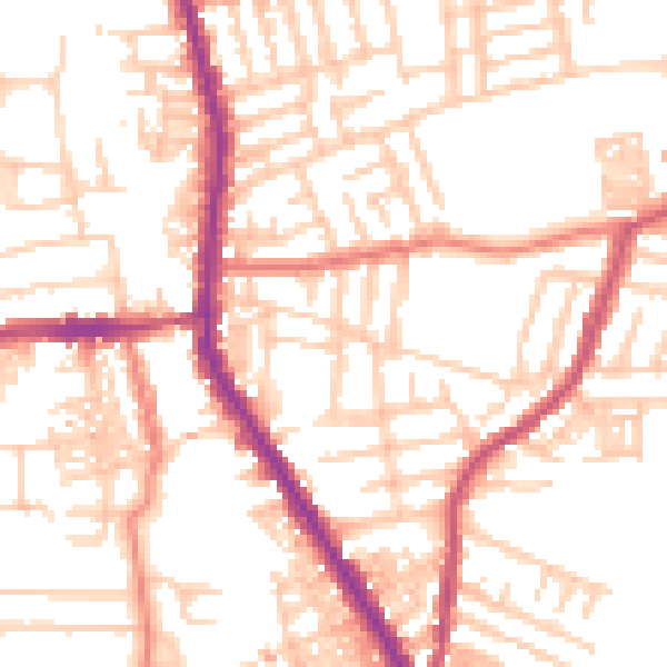 Daytime road noise heatmap for M19 3XR