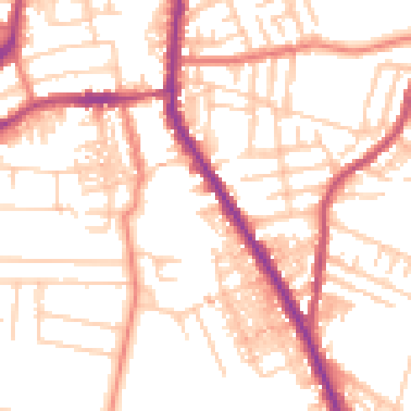 Daytime road noise heatmap for M19 3YS