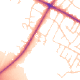 Daytime road noise heatmap for M20 2TQ