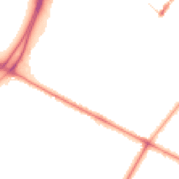 Night-time road noise heatmap for M20 2UU