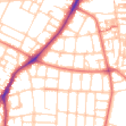 Daytime road noise heatmap for M20 4BB