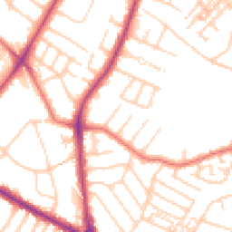 Daytime road noise heatmap for M20 6AJ