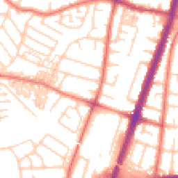 Daytime road noise heatmap for M20 6JL
